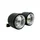 PHARE/OPTIQUE MOTO AVOC DOUBLE DIAM 90 mm LAMPE H4 + FEU DE POSITION NOIR MAT ENTRAXE DE FIXATION 210mm (HOMOLOGUE CE)