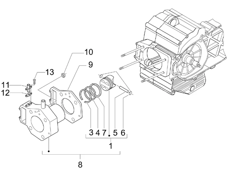 Groupe cylindre-piston-axe 