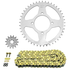 KIT CHAINE ADAPTABLE YAMAHA 125 YBR 2006>2016  428  14x45  (DIAM COURONNE 65/80/8.5)  (DEMULTIPLICATION ORIGINE)  -AFAM-