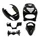 FAIRINGS/BODY PARTS FOR SCOOT  PIAGGIO 50 ZIP SP BLACK GLOSS  (5 PARTS KIT) P2R