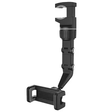 SUPPORT SMARTPHONE/TELEPHONE RIXUS UNIVERSEL A PINCE ROTATION 360- BLACK FIXATION RETROVISEUR VOITURE (VENDU A L'UNITE) -RXHM46