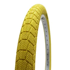 TYRE FOR BMX BIKE- 20 x 1.95 KENDA SLICK Yellow -RIGID-(50-406)