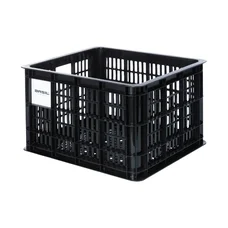 PANIER / CAISSE PLASTIQUE RECYCLE BASIL NOIRE 29L AVANT/ARRIERE