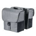 DOUBLE BAG FOR BICYCLE -REAR- BASIL GO 32L GREY -  ON CARRIER WITH VELCRO TAPES - COMPATIBLE MIK SYSTEM