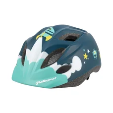 CHILD BIKE HELMET- POLISPORT SPACESHIP  MATT BLUE -EURO 48-52cm RATCHET SETTING (ON CARD)