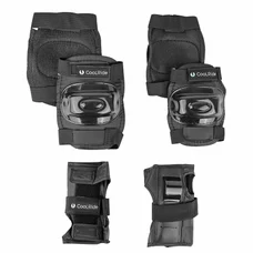 PROTECTION GENOUILLERES - COUDIERES ET POIGNETS COOLRIDE NOIR (KIT 6 PIECES) POUR VELO - ROLLER - SKATE