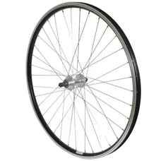 WHEEL FOR MTB- 26" P2R REAR -ALUMINIUM- BLACK DOUBLE-WALLED - ALUMINIUM HUB FOR FREEWHEEL 7/6 Speed QUICK RELEASE