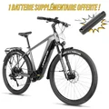 VELO ELECTRIQUE/VAE VTC 28 LEADER FOX BARNET 2025 HOMME GRIS 9V MOTEUR CENTRAL BAFANG M510 36V 95Nm BATTERIE 20Ah (22.5'' - h53cm - TAILLE XXL - POUR ADULTE DE 190cm à plus)