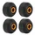 WHEEL AXLE PROTECTION PADS - ALUMINIUM FOR KTM 125 DUKE - BLACK/ORANGE (FRONT+REAR)  -AVOC
