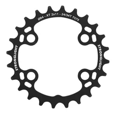 CHAINRING FOR MTB 24T. Ø 64 2X11 "INNER" BLACK STRONGLIGHT -4 ARMS- XT M8000/SLX M7000 NON THREADED
