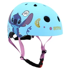CASQUE VELO ENFANT SPORT STITCH BLEU AVEC MOLETTE REGLAGE TAILLE 52-56 (VENDU SUR CARTE)