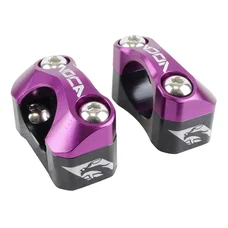 PONTET DE GUIDON UNIVERSEL VOCA HB28 V2 ALU CNC ADAPTATEUR DIAM 28,6mm NOIR/VIOLET (ENTRAXE FIXATION 32,20 A 34,80mm) (PAIRE)