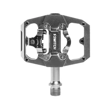 PEDALE GRAVEL / VTT  PLATE SWITCH AUTOMATIQUE OU STANDARD ALU CNC GRIS 85 x 70 mm (COMPATIBLE SHIMANO SPD) (PAIRE)