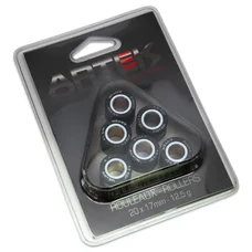 GALET/ROULEAU MAXISCOOTER ARTEK K1  20x17  12,5g (x6)  POUR PEUGEOT 125 SATELIS/ SUZUKI 125 BURGMAN/ APRILIA 125 LEONARDO/ KYMCO 125 PEOPLE