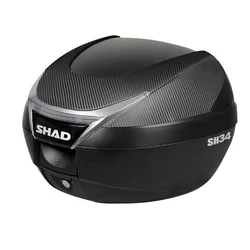 TOP CASE SHAD SH34 BLACK/CARBON 34L WITH PLATE (CONTAINS 1 FULLFACE HELMET + ACCESSORIES). (L42xH31xWd43cm).  (D0B34106).