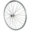 WHEEL FOR TREKKING BIKE- 700X35 FRONT M240 -ALUMINIUM REINFORCED - MICHE MAGNUM HUB SILVER -QUICK RELEASE- SPECIAL FOR RENTAL (DOUBLE WALLED RIM WITH EYELETS+STAINLESS SPOKES)