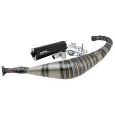 POT 50 A BOITE VOCA ROOKIE POUR MINARELLI 50 AM6, BETA 50 RR/RIEJU 50 RS3, RS2, RS1, MRT, SMX, RMX, RR/PEUGEOT 50 XPS, XP6/MBK 50 X-POWER, X-LIMIT/YAMAHA 50 TZR, DTR (PASSAGE BAS -SILENCIEUX ALU NOIR)