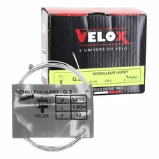 DERAILLEUR CABLE - VELOX GALVA FOR HURET 1.80M  (25 cables in box) 12/10-12 wires - Ø head 4.8mm