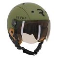 CASQUE VELO ADULTE REVOE PREMIUM URBAIN/CITY KAKI MAT TAILLE 55-56 VISIERE REGLABLE, PROTECTION OREILLE AMOVIBLE (VENDU EN BOITE) COMPATIBLE EBIKE ET TROTTINETTE - HOMOLOGATION EN1078+A1