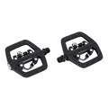 PEDALE VTT AUTOMATIQUE POLYVALENTE NEWTON R63 AVEC 1 FACE SHIMANO/SPD A ROULEMENT NOIR ALU D9/16 AVEC CALES (PAIRE) TYPE SHIMANO PD-EH500