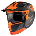CASQUE TRIAL MT STREETFIGHTER SV S TOTEM B4 GRIS/ORANGE MAT   S  SIMPLE ECRAN TRANSPARENT TRANSFORMABLE AVEC MENTONNIERE AMOVIBLE (LIVRE AVEC UN ECRAN SUPPLEMENTAIRE DARK) (ECE 22.06)