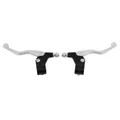LEVERS KIT FOR MOPED - ALU POLISHED/BLACK Short M84 SINGLE FIXATION (PAIR)  -SELECTION P2R-