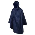 PONCHO ANTI PLUIE ADULTE P2R S/M BLEU MARINE WATERPROOF AVEC CAPUCHE - TAILLE 1.60 à 1.78m