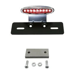 SUPPORT DE PLAQUE IMMATRICULATION AVEC FEU 50 A BOITE/MOTO METAL FEU FUME/NOIR A LEDS (STOP + POSITION + ECLAIRAGE PLAQUE) (L 105mm / H 22mm / L 40mm) (HOMOLOGUE CE)  -REPLAY-