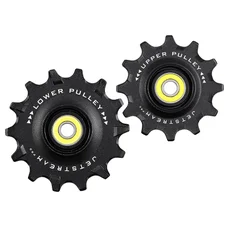 GALET DERAILLEUR TRIPEAK 12-14 DENTS ROULEMENT G5 CERAMIQUE POUR SHIMANO RD91xx/80xx/70xx 12V. NOIR (4 RONDELLES DURACE/4 RONDELLES ULTEGRA ,105) (BLISTER DE 2)