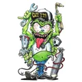 STICKER LETHAL THREAT MINI MECHANIC MONSTER (60x80mm)