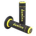 REVETEMENT POIGNEE DOMINO MOTO OFF ROAD A020 NOIR/JAUNE CLOSED END 120-123mm (PAIRE)