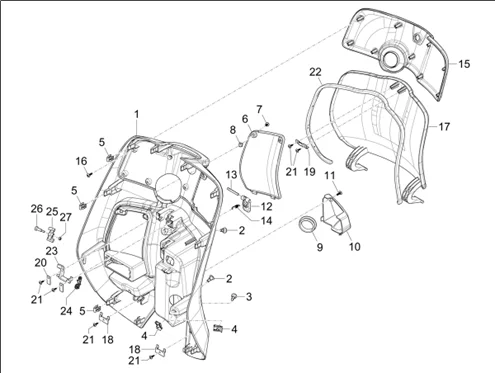 Coffre avant - Contre-tablier