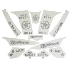 AUTOCOLLANT/STICKER/KIT DECORS ORIGINE PIAGGIO 50 TYPHOON 2010> (POUR VEHICULE GRIS 742/B)  -672559-