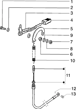 Transmission commande m.a. guidon