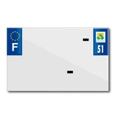 BANDE PLAQUE MOTO 210x130 POUR PVC VIERGE DEP. 51/EURO (VENDU A L'UNITE)