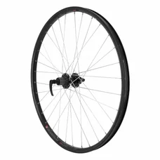 WHEEL FOR TREKKING BIKE- 700X35 -REAR- KARGO DISC/V-brakes FOR E-BIKE ALU -BLACK-E DOUBLE WALL - VELOX HUB DISC 6 HOLES -CASSETTE 11/10/9 Speed. (REINFORCED)