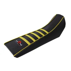 HOUSSE DE SELLE 50 A BOITE KRM PRO RIDE POUR DERBI 50 SENDA X-TREME 2000>2010, X-RACE 2000>2010/GILERA 50 SMT 2003>2010 NOIR/JAUNE