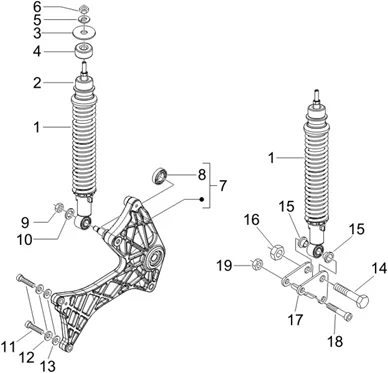Suspension arrière - Amortisseur/s