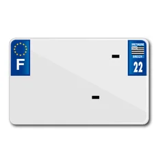 PLAQUE IMMATRICULATION MOTO TIFLEX ALU PREPERCEE 210x130 DEP. 22 VIERGE (VENDU PAR 10)