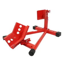 BLOQUE/CALE/ETAU DE ROUE MOTO P2R AVANT AUTO-BLOQUANT REGLABLE COMPATIBLE ROUE 16 à 21" ACIER ROUGE
