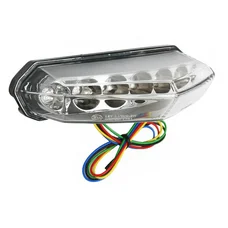 FEU ARRIERE 50 A BOITE ADAPTABLE DERBI 50 SENDA DRD, X-RACE, X-TREME/GILERA 50 SMT, RCR TRANSPARENT A LED AVEC CLIGNOTANTS (ENTRAXE FIXATION 112mm) (HOMOLOGUE CE)  -REPLAY-