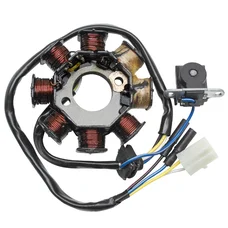 IGNITION STATOR FOR SCOOT 50CC CHINESE 4STROKE GY6,139QMB/PEUGEOT 50 KISBEE, V-CLIC 4STROKE /KYMCO 50 AGILITY 4STROKE /SYM 50 ORBIT 4STROKE /BAOTIAN 50 BT49QT 4STROKE (8 POLES-1st version)  -SELECTION P2R-