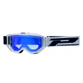MASQUE/LUNETTES CROSS PROGRIP 3300 FL VISION GO MULTILAYERED BLANC MAT ECRAN MIROIR ARGENT ANTI-RAYURES/ANTI U.V./ANTI-BUEE (HOMOLOGUE CE-EN-N- AC-96025 REV.2)