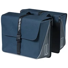DOUBLE BAG FOR BICYCLE -REAR- BASIL FORTE 35L NAVY BLUE (41x15x43cm) UNIVERSAL FOR URBAN/TREKKING/ EBIKES