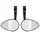 MIRRORS SET - BAR END SIDE MIRROR WITH PLASTIC ADAPTERS Ø 7/8"or 1" (by pair without bar ends)  -P2R-