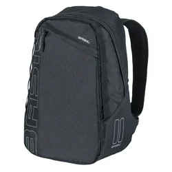 SINGLE BAG FOR BICYCLE -REAR-TURN INTO BACKPACK-  BASIL FLEX - BLACK 17Lt. HOOKS ON CARRIER