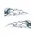 STICKER LETHAL THREAT SKULL CHROME (70x110mm)  (LT55012)