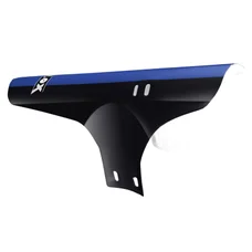 MUDGUARD FOR MTB-FRONT- VELOX  -BLACK-/BLUE ON FORK+NYLON CLAMPS
