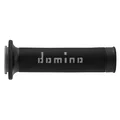 REVETEMENT POIGNEE DOMINO MOTO ON ROAD A010 NOIR/GRIS OPEN END 120-125mm (PAIRE)