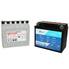 BATTERIE 12V 10 Ah BTX12-BS ORIGINE PIAGGIO 125 BEVERLY, LIBERTY, X7, X9, X-EVO, 300 BEVERLY, X7/APRILIA 300 SR-MAX, 400-500 ATLANTIC, 1000 RSV, TUONO, 750 SHIVER/GILERA 125-300 NEXUS  -1R000318-